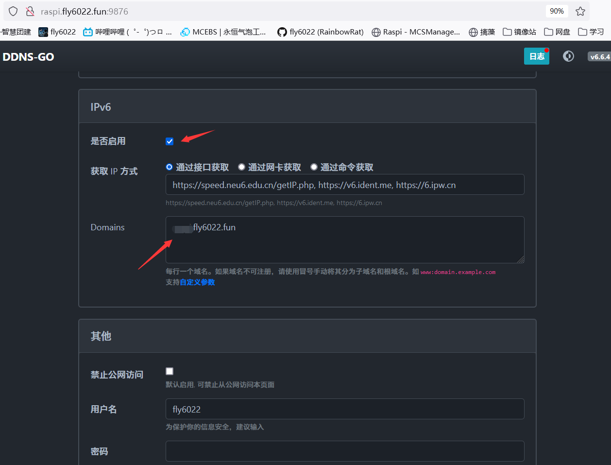 树莓派：基于docker利用ddns-go配置DDNS实现公网域名访问 - fly6022's Blog